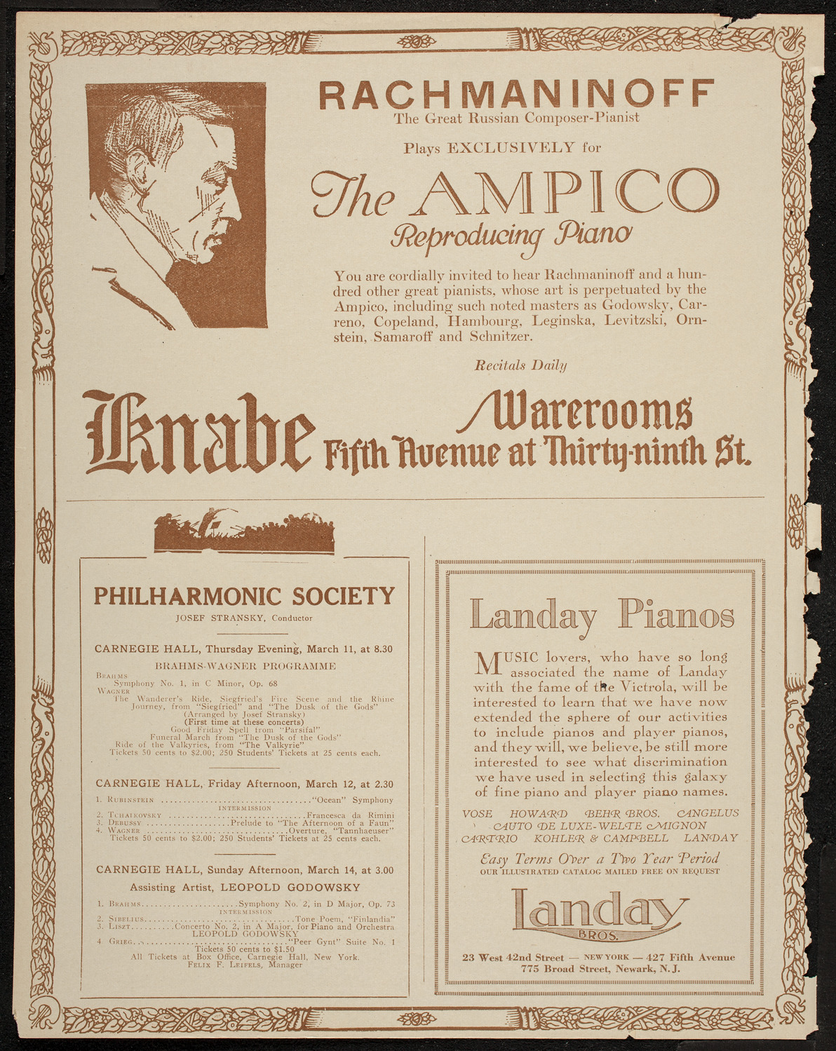 Philadelphia Orchestra, March 9, 1920, program page 12