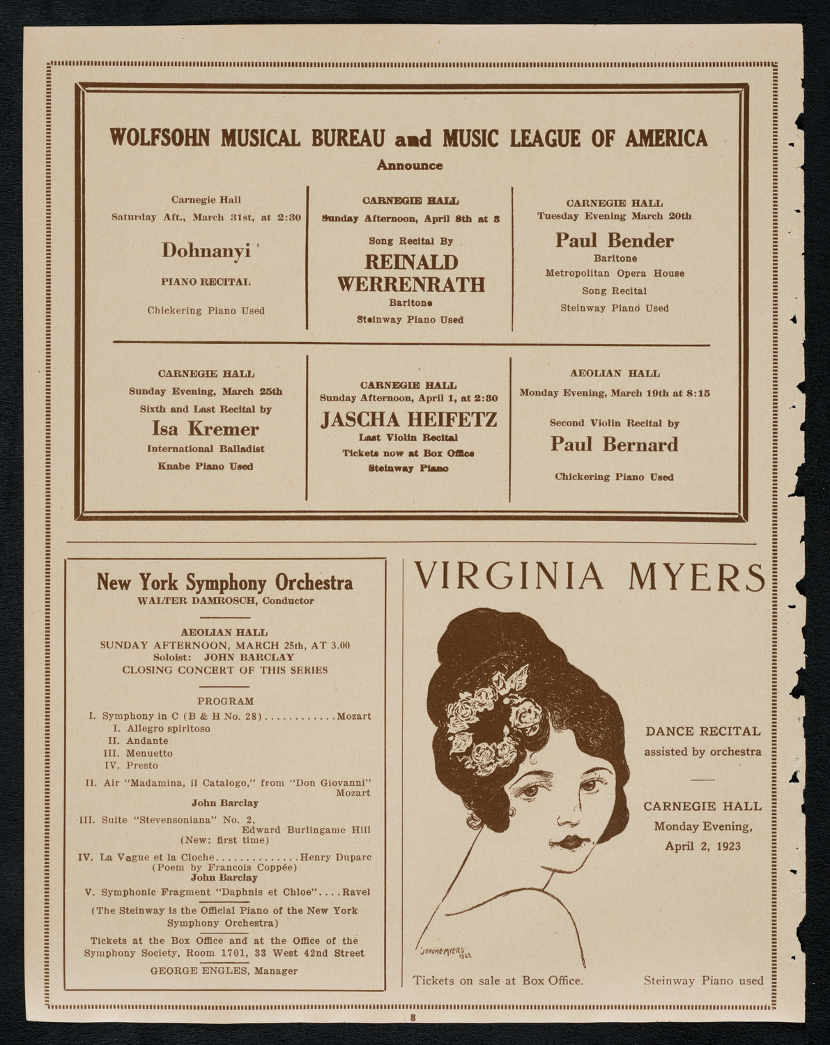 Alberto Terrasi, Baritone, March 18, 1923, program page 8