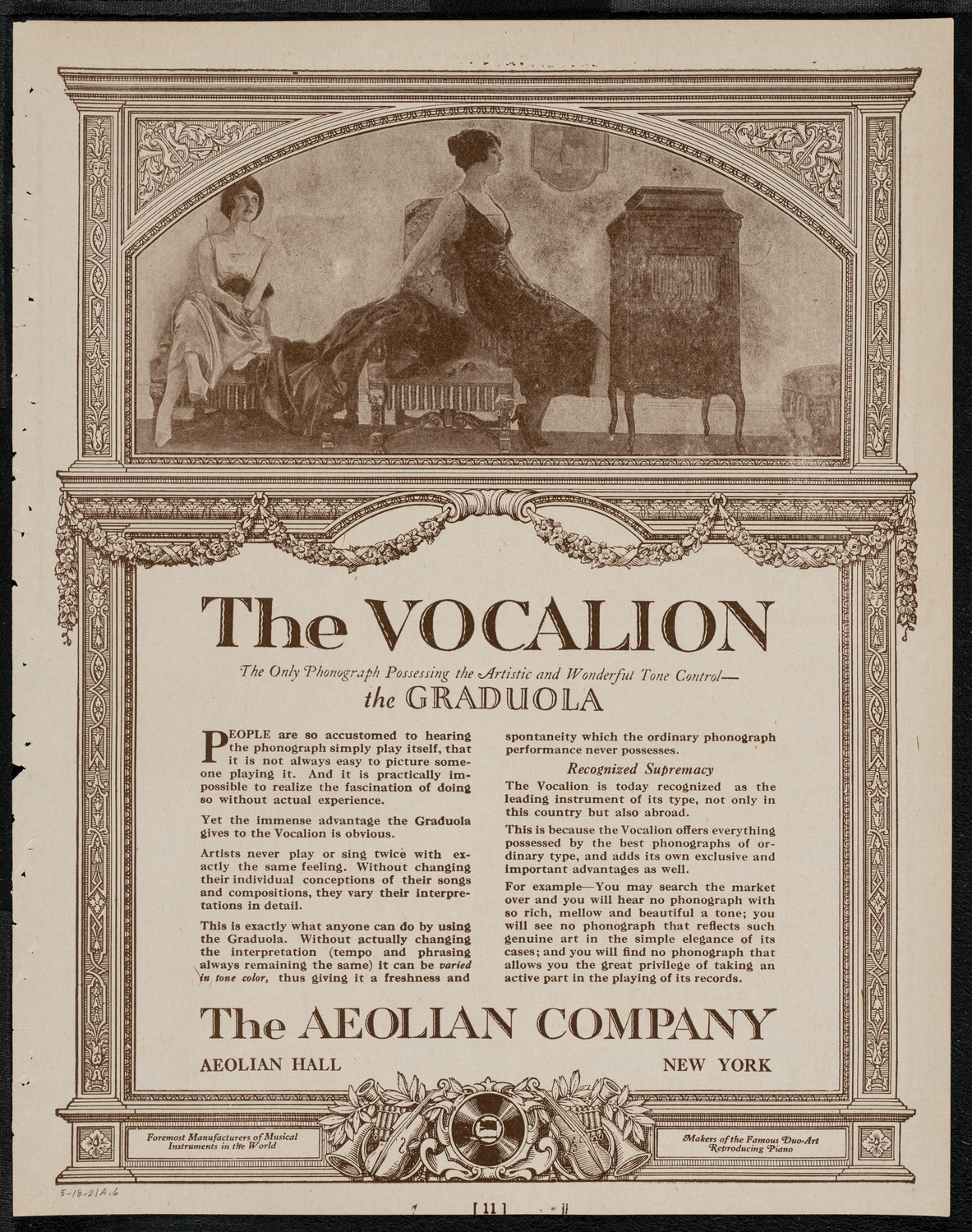 Celebration by American University Women to Honor and Welcome Marie Curie, May 18, 1921, program page 11