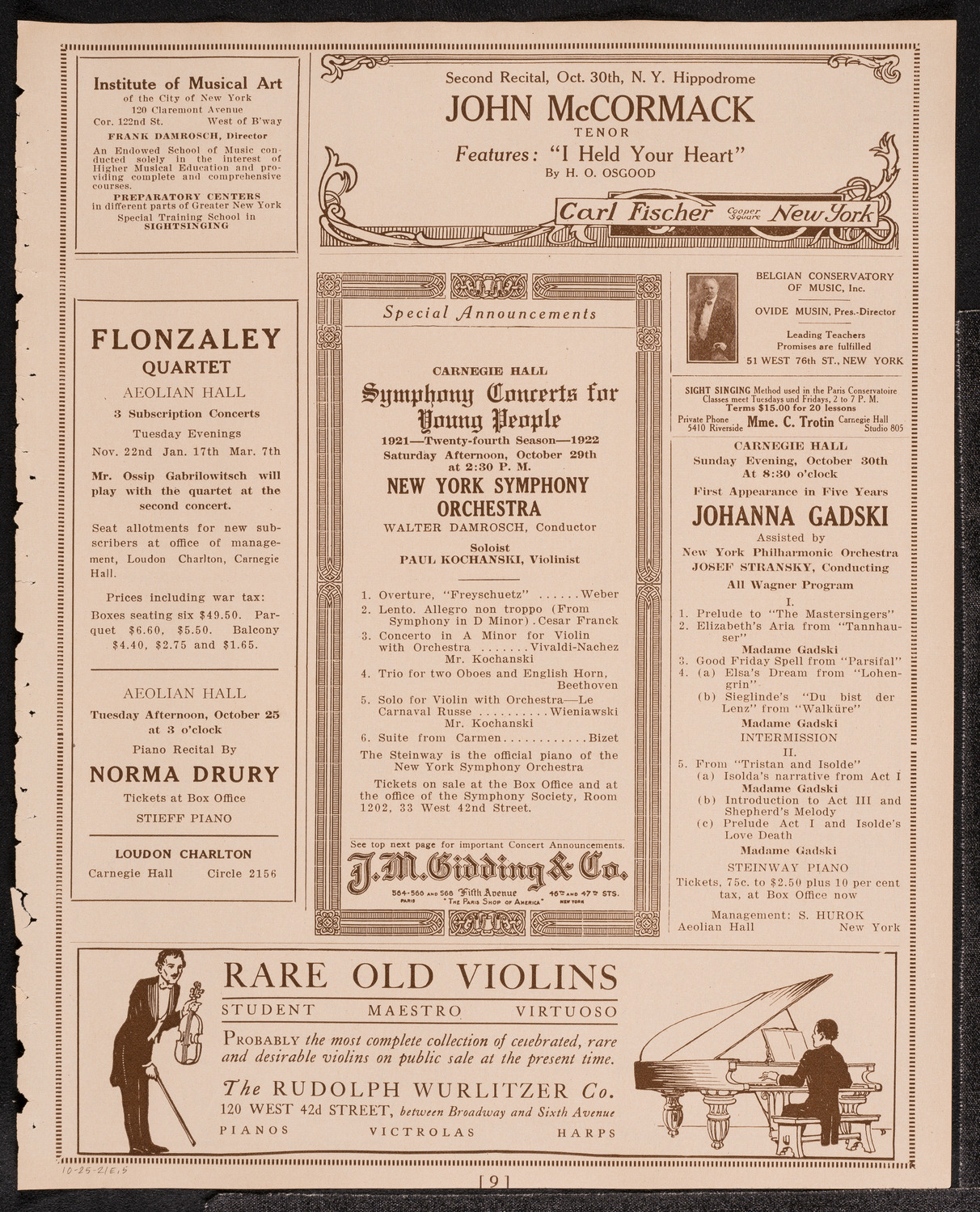 Luella Meluis, Soprano, October 25, 1921, program page 9