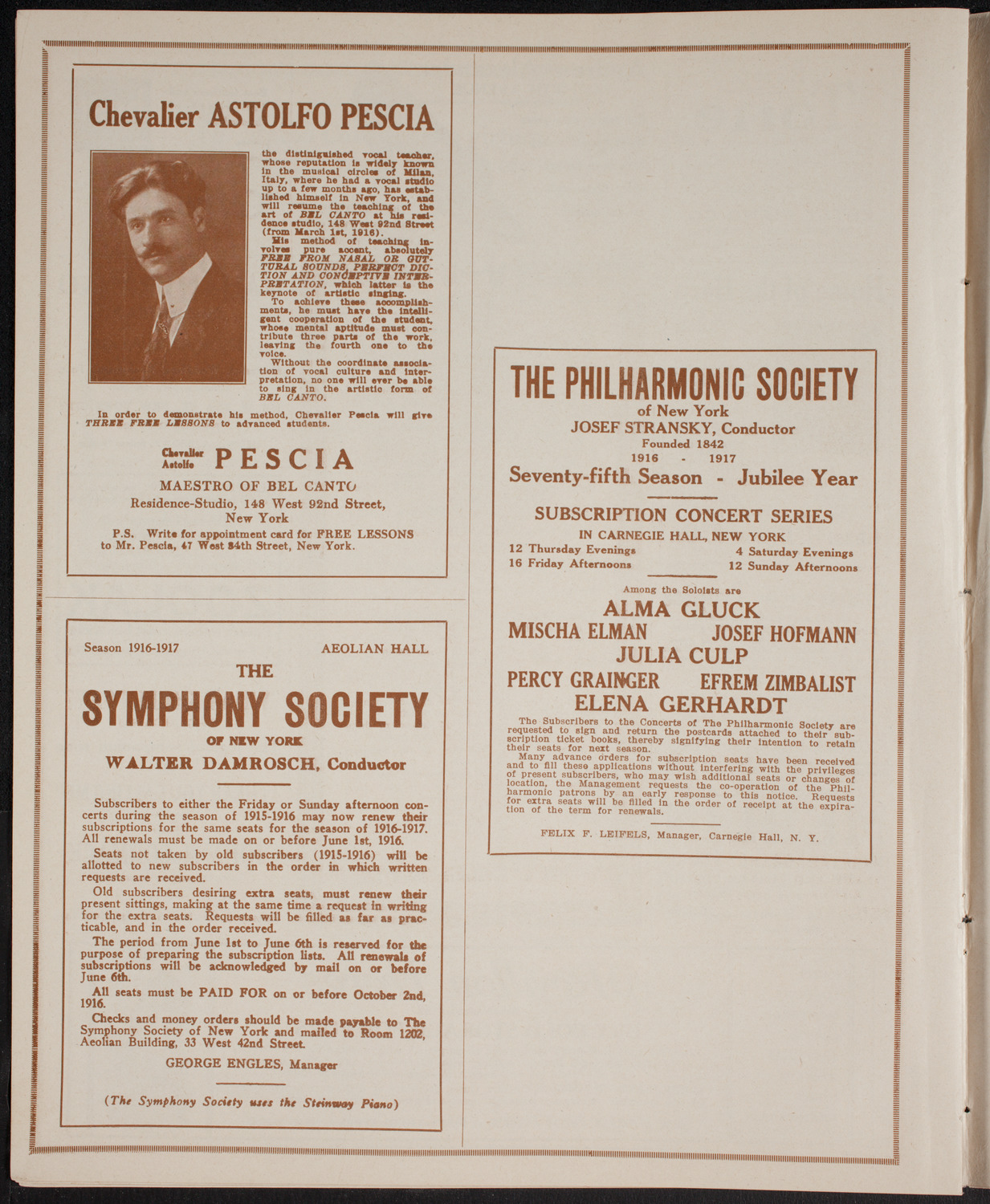 Oratorio Society of New York, April 15, 1916, program page 8