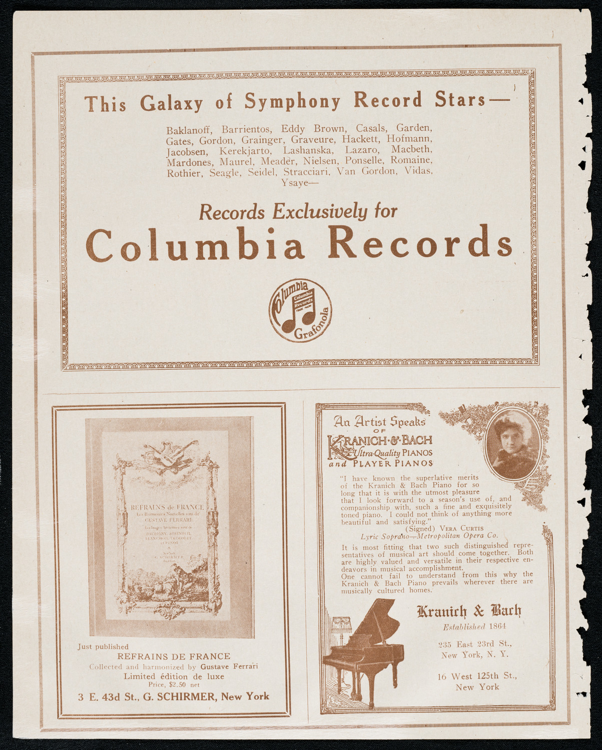 Hipolito Lazaro, Tenor, assisted by Mercedes Padrosa, Piano, and Hector Cabral, Violin, December 26, 1920, program page 6