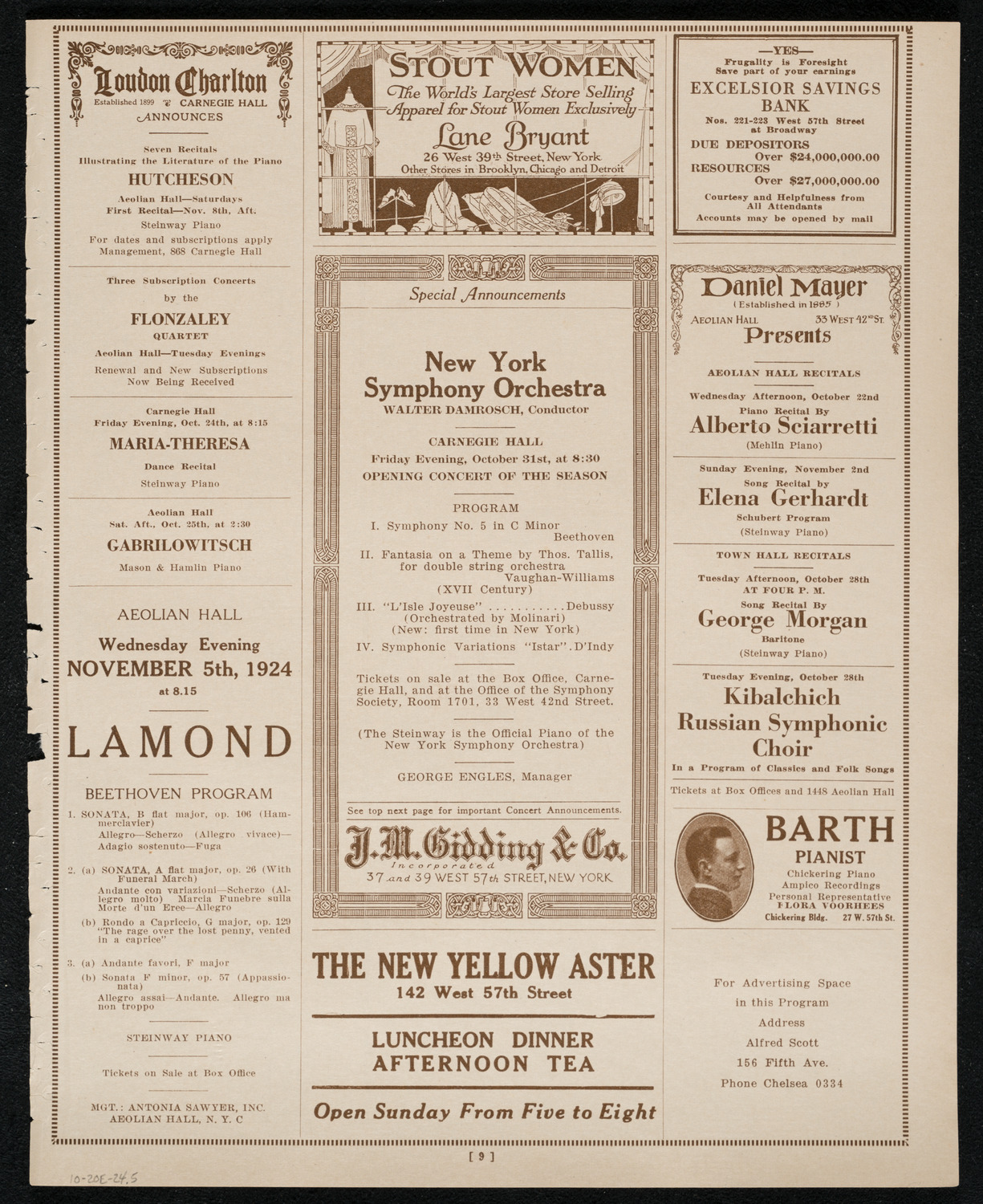 Vladimir Rosing, Tenor, October 20, 1924, program page 9