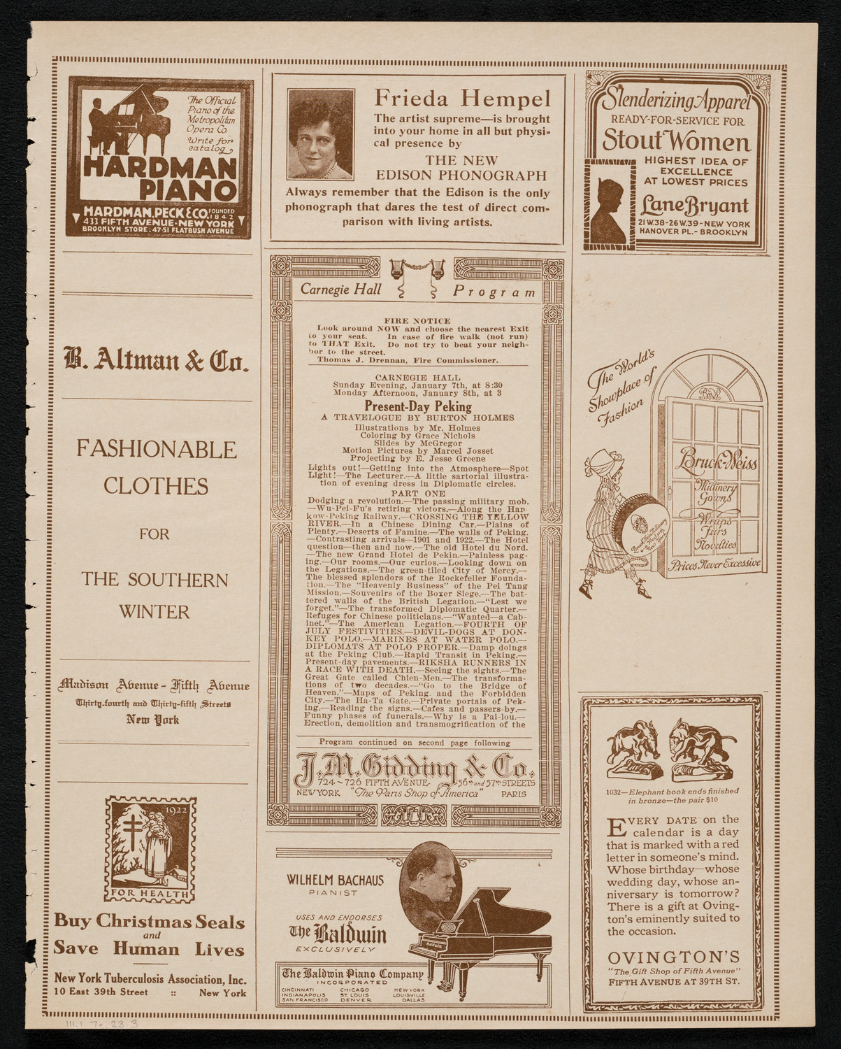 Burton Holmes Travelogue: Present-Day Peking, January 7, 1923, program page 5