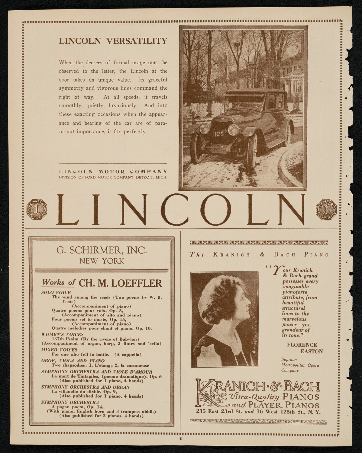 New York Symphony Orchestra: Beethoven Cycle, January 24, 1924, program page 6