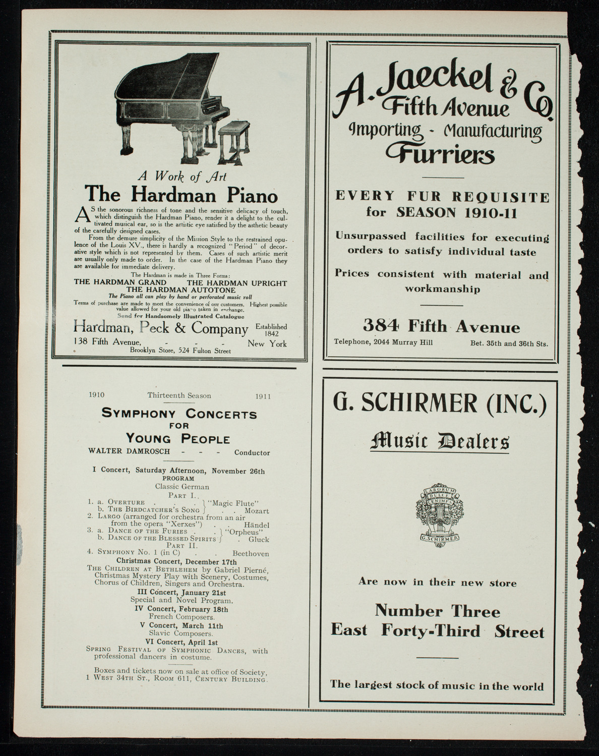 People's Symphony Concert, November 6, 1910, program page 8