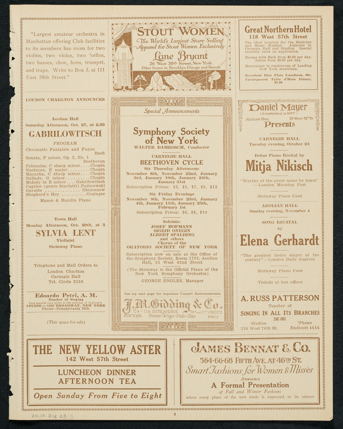 Isa Kremer, Soprano, October 21, 1923, program page 9