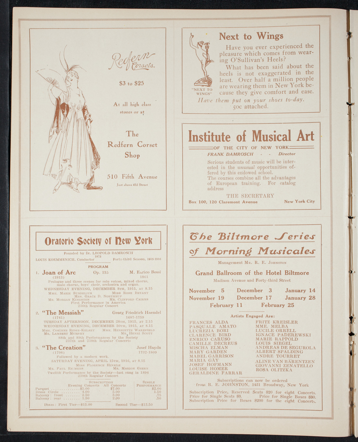 Fashion Show: "Yesterday or To-Morrow", October 8, 1915, program page 2