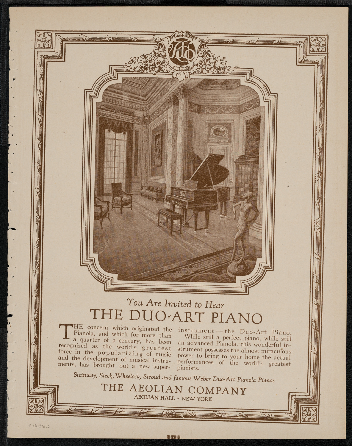 National Symphony Orchestra, April 18, 1921, program page 11