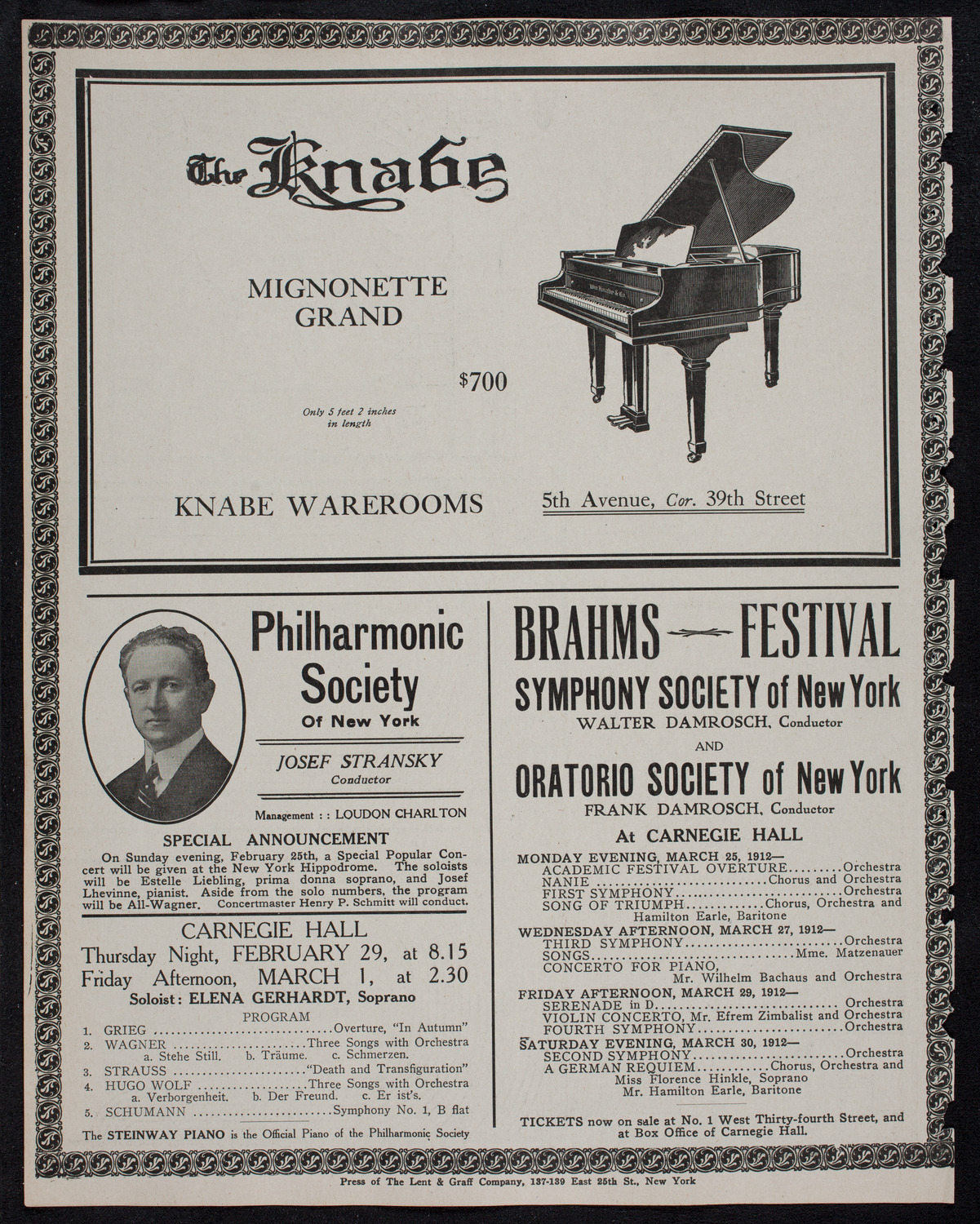 Boston Symphony Orchestra, February 24, 1912, program page 12