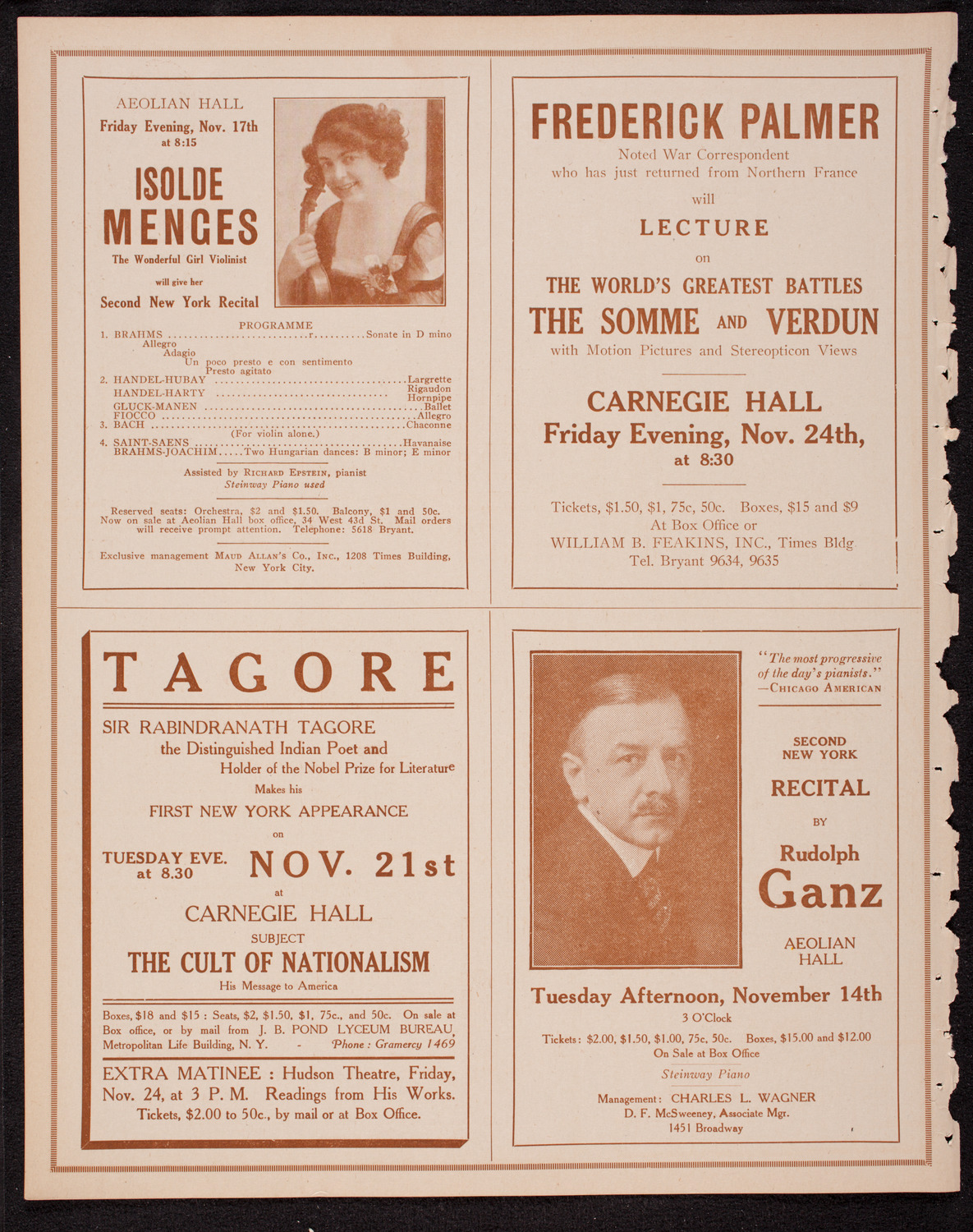 Elmendorf Lecture: Spain, November 13, 1916, program page 10