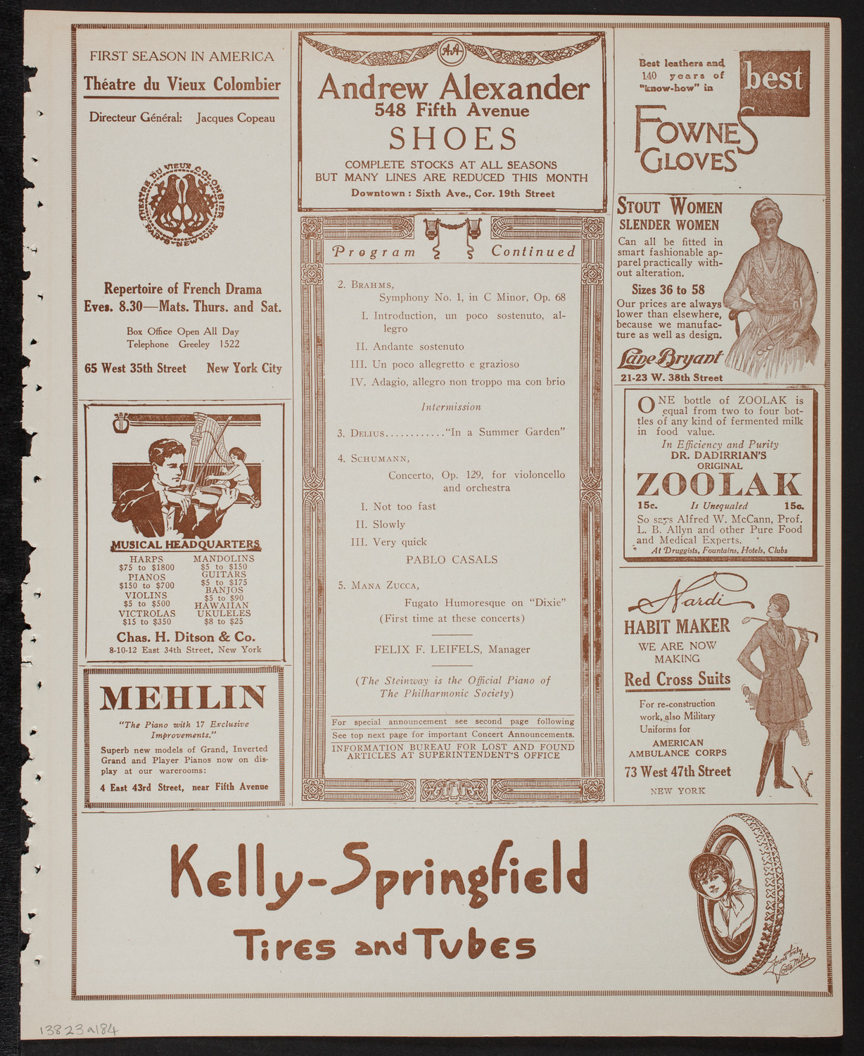New York Philharmonic, February 3, 1918, program page 7