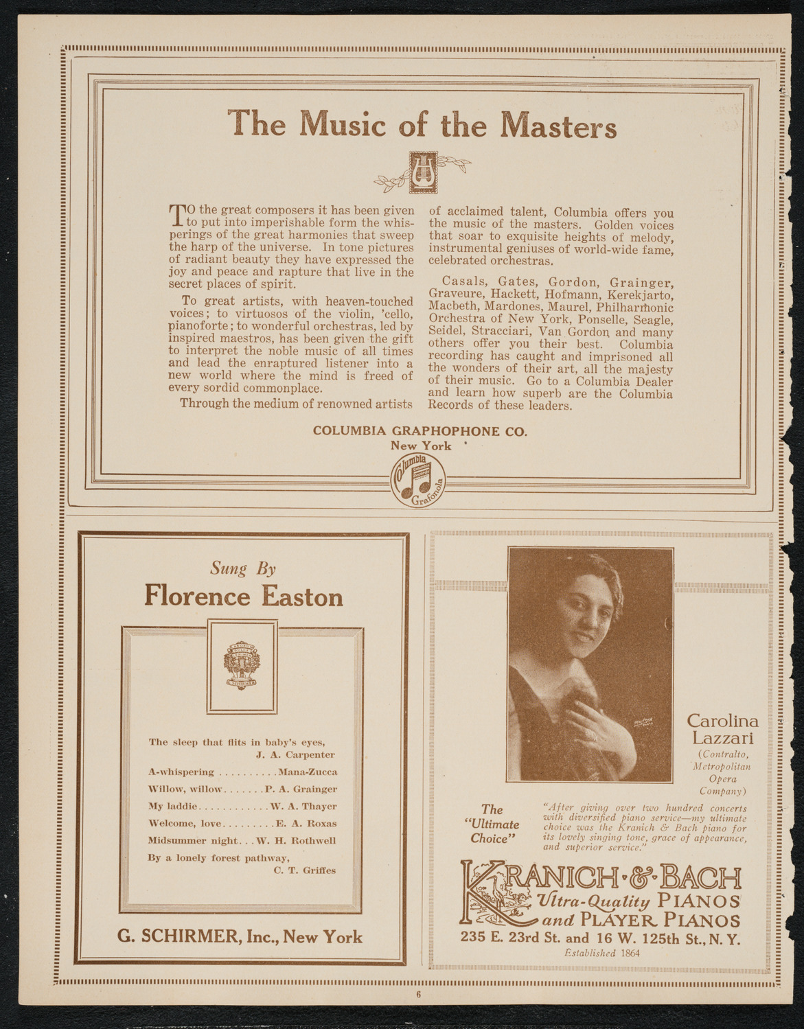 Isa Kremer, Soprano, November 5, 1922, program page 6