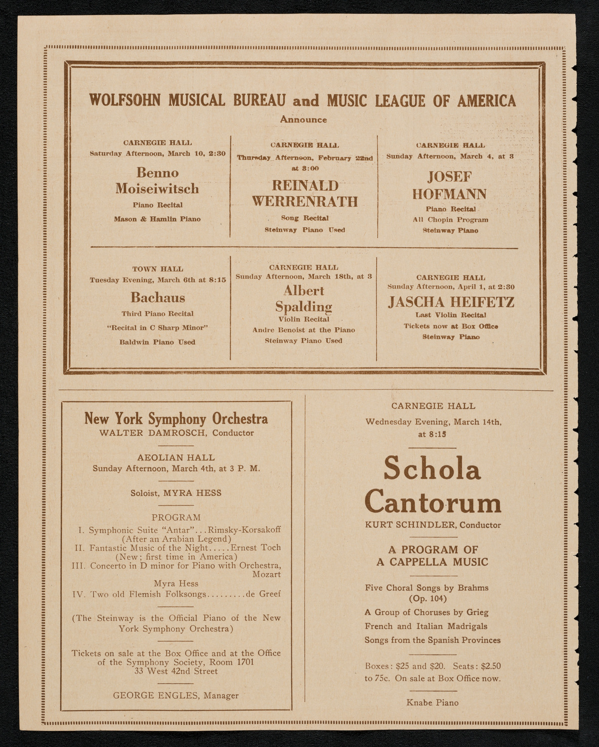 New York Philharmonic, February 21, 1923, program page 8
