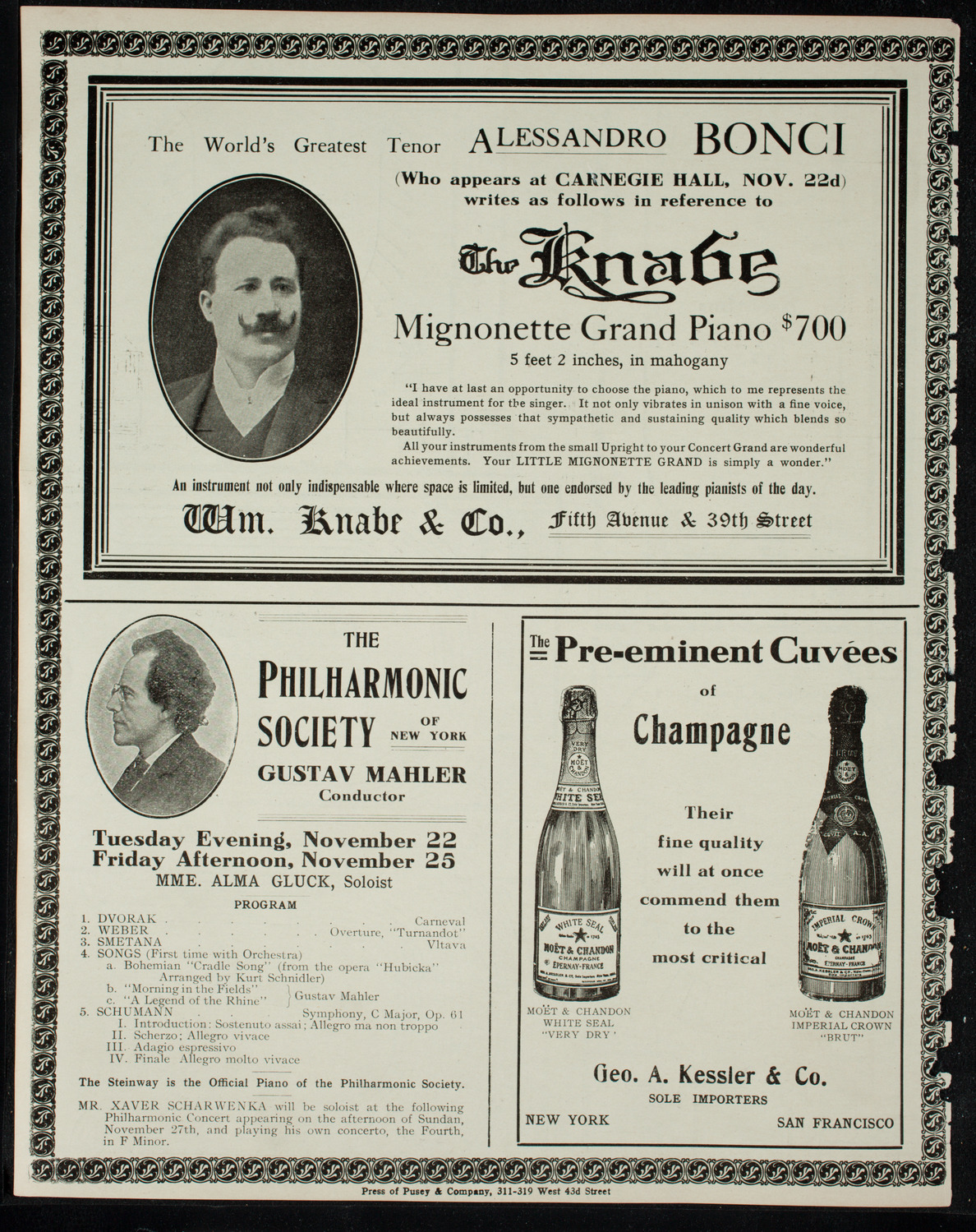 Russian Symphony Society of New York, November 17, 1910, program page 12