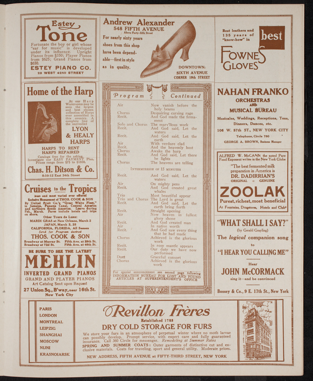 Oratorio Society of New York, April 15, 1916, program page 7