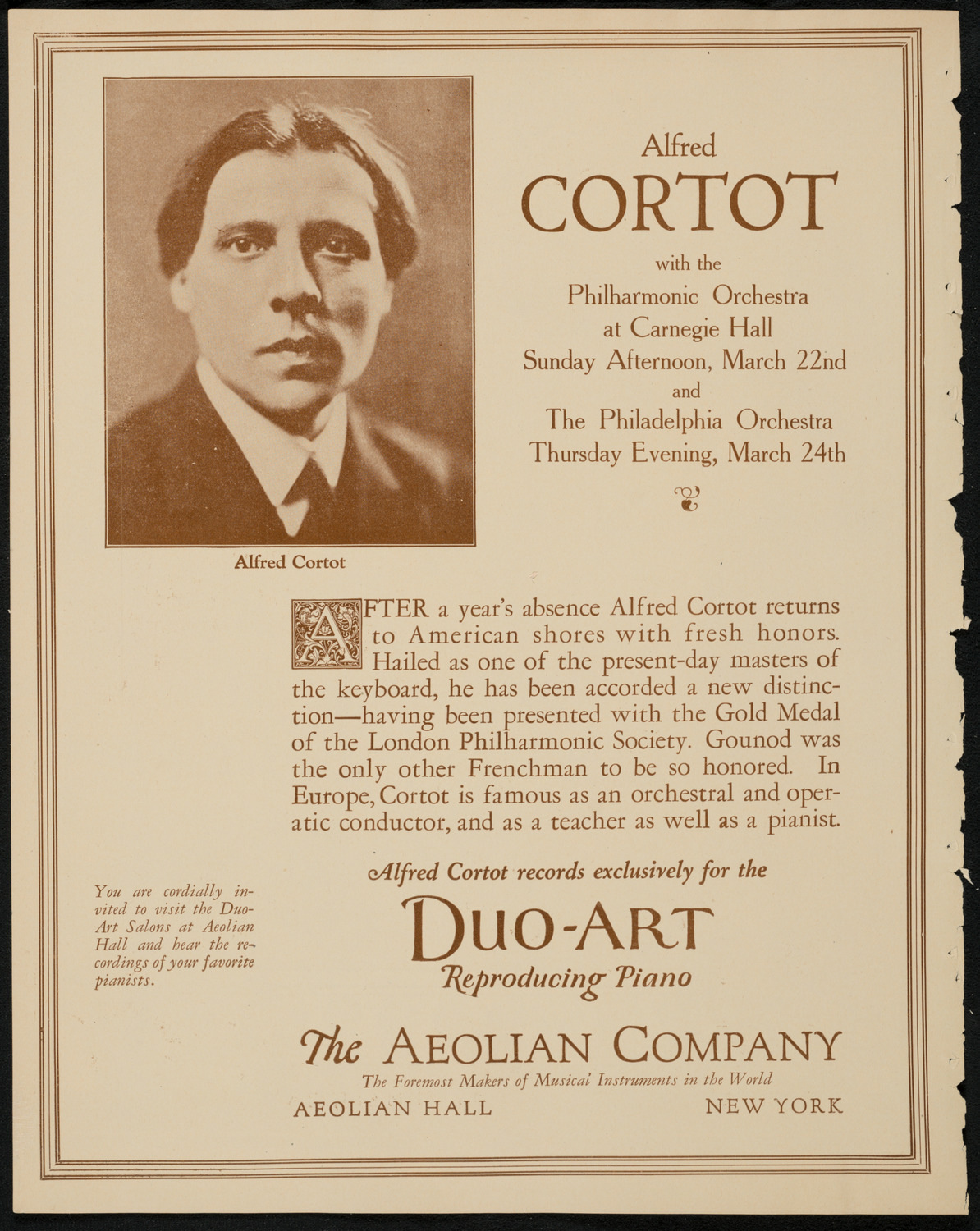 Sergei Rachmaninoff, Piano, March 21, 1925, program page 2