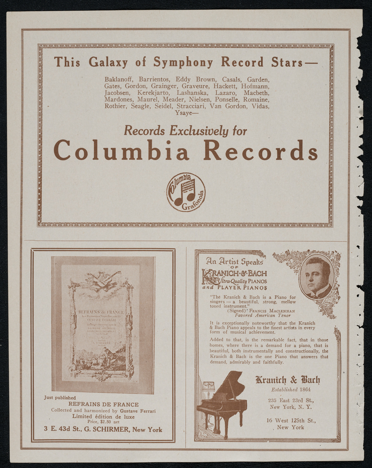 Joseph Schwarz, Baritone, January 3, 1921, program page 6