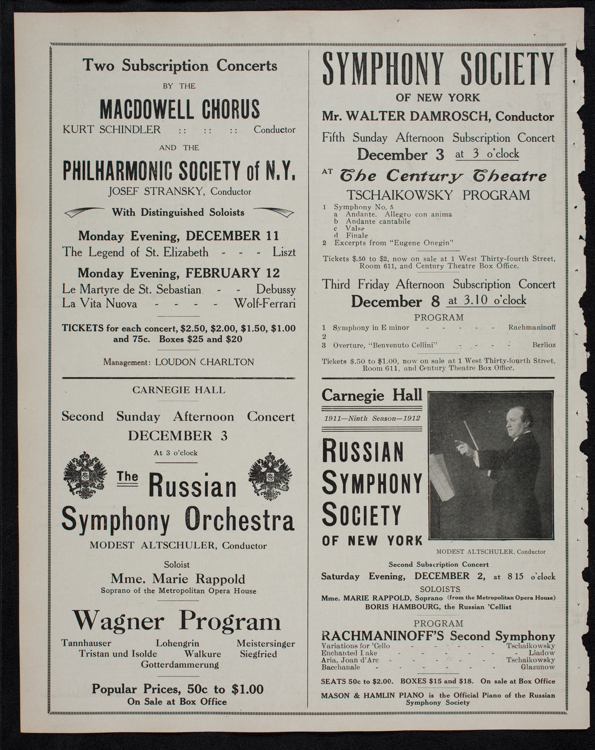 Benefit: Children of the Masonic Home, November 25, 1911, program page 10