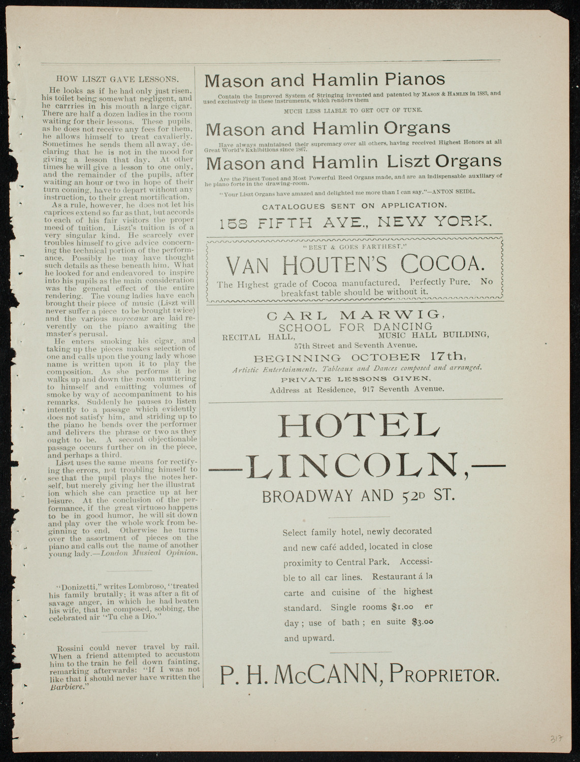 Rubinstein Club Private Concert, December 10, 1891, program page 5