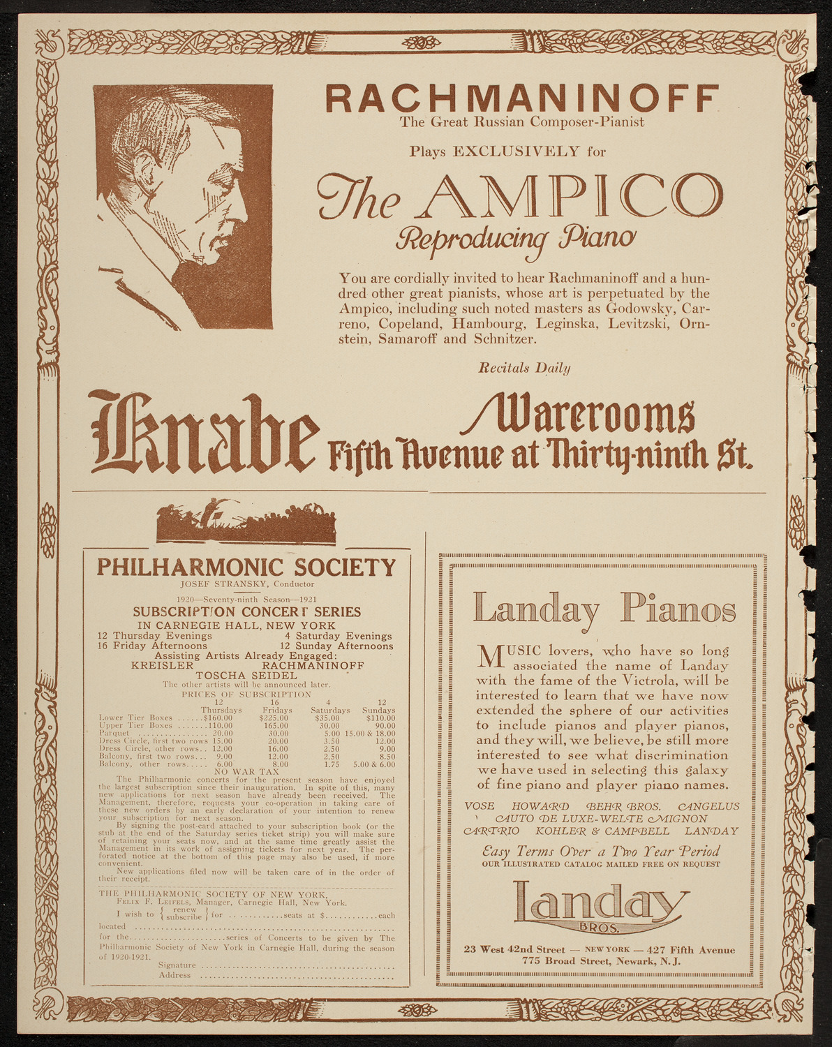New York Philharmonic, March 28, 1920, program page 12