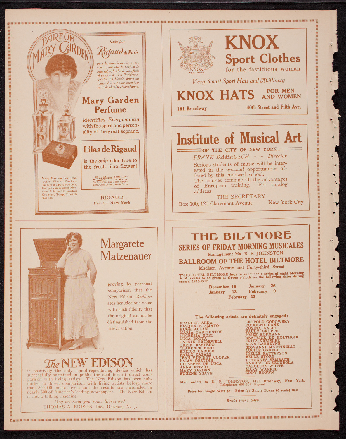 New York Banks' Glee Club, December 11, 1916, program page 2