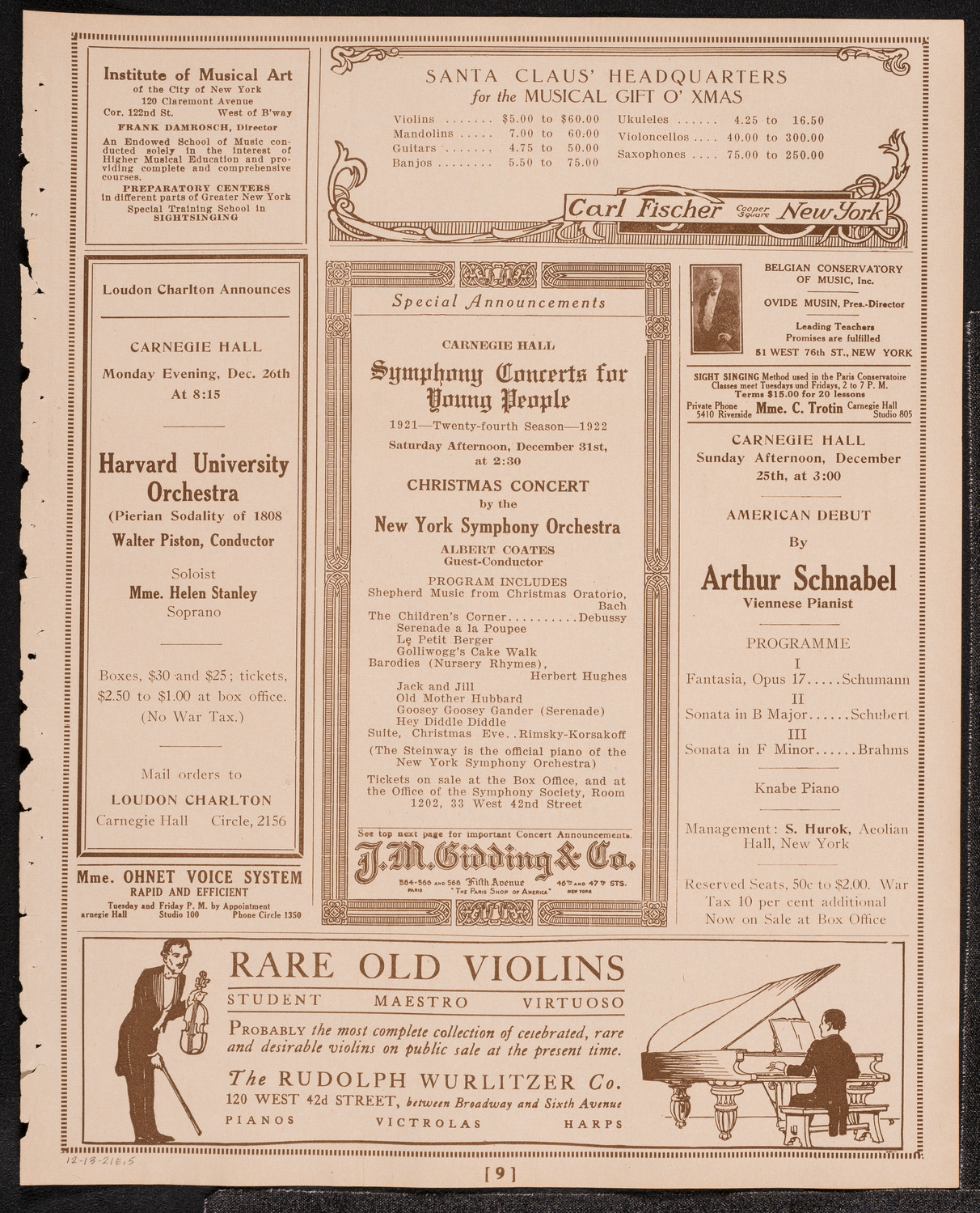 David Bispham Memorial Concert, December 13, 1921, program page 9