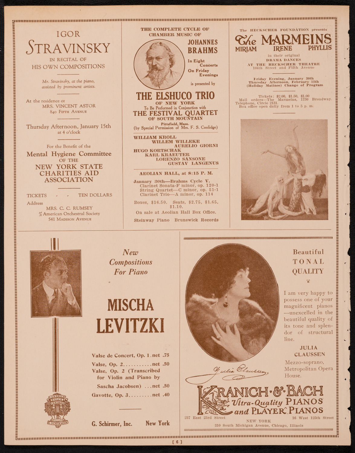 New York Philharmonic, January 15, 1925, program page 6