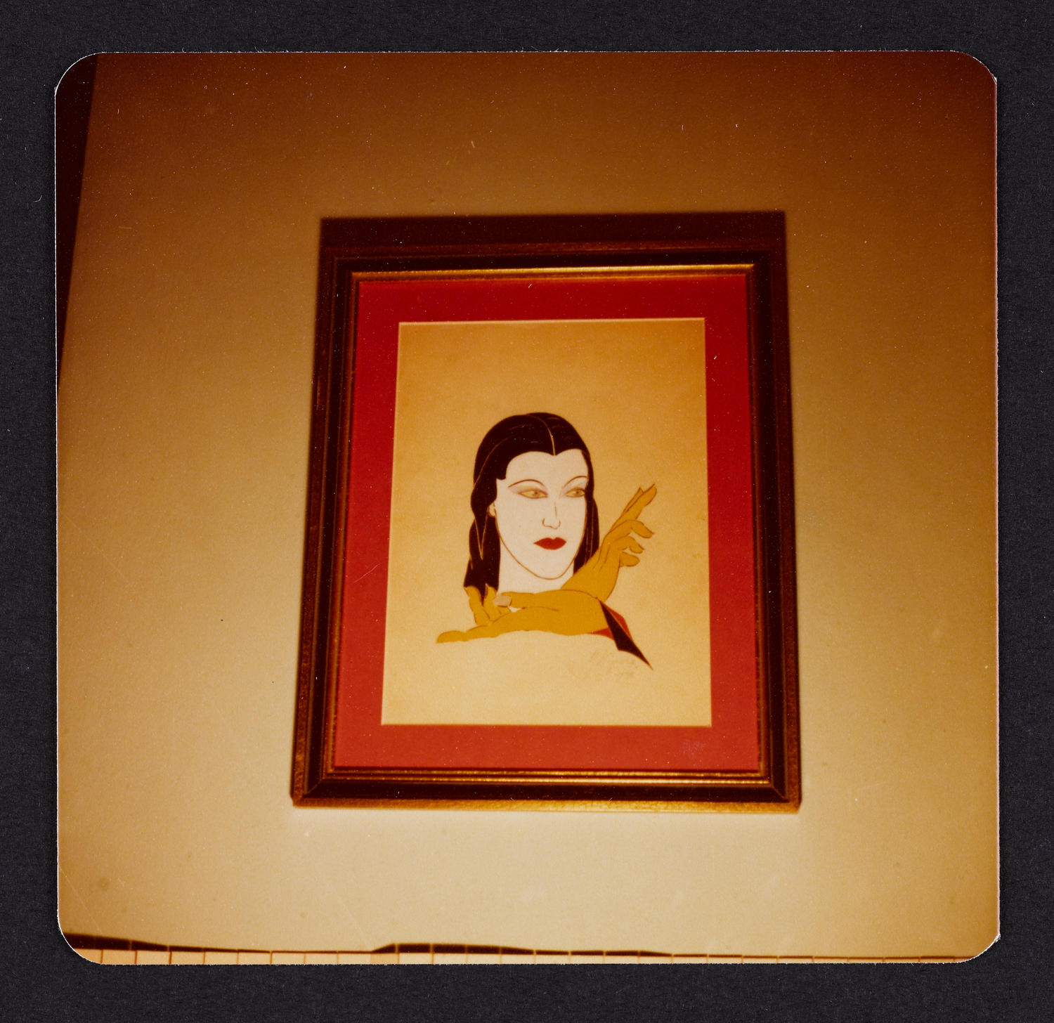 Painting of Lisan Kay by Yeichi Nimura, hanging at 330 W. 55th Street, 1977