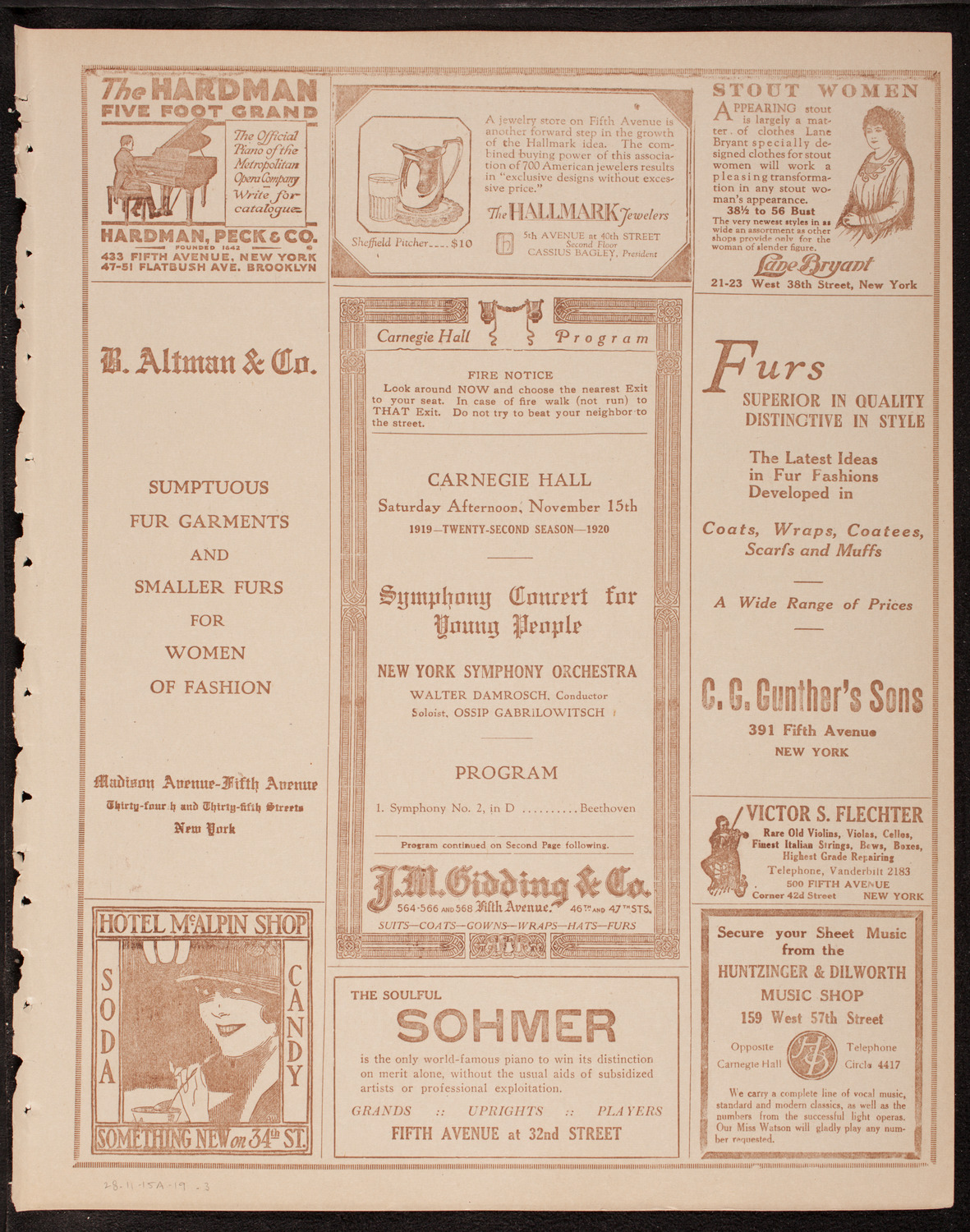Symphony Concert for Young People, November 15, 1919, program page 5