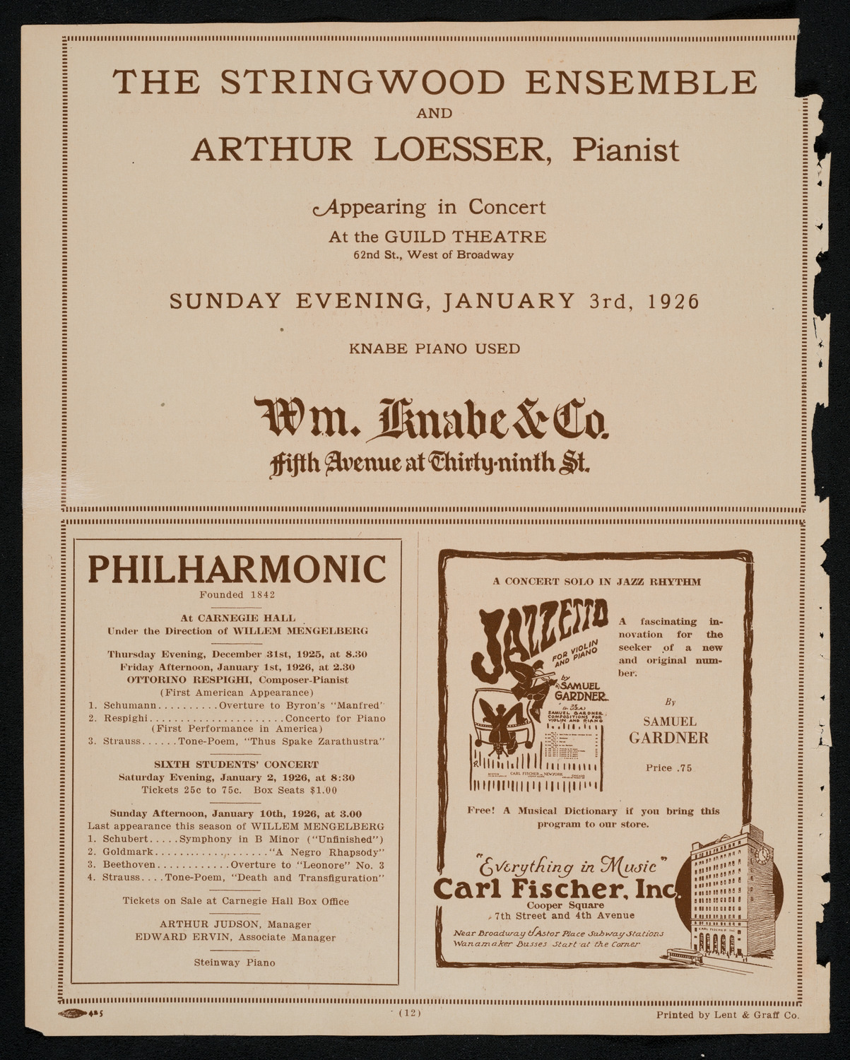 Roland Hayes, Tenor, December 30, 1925, program page 12