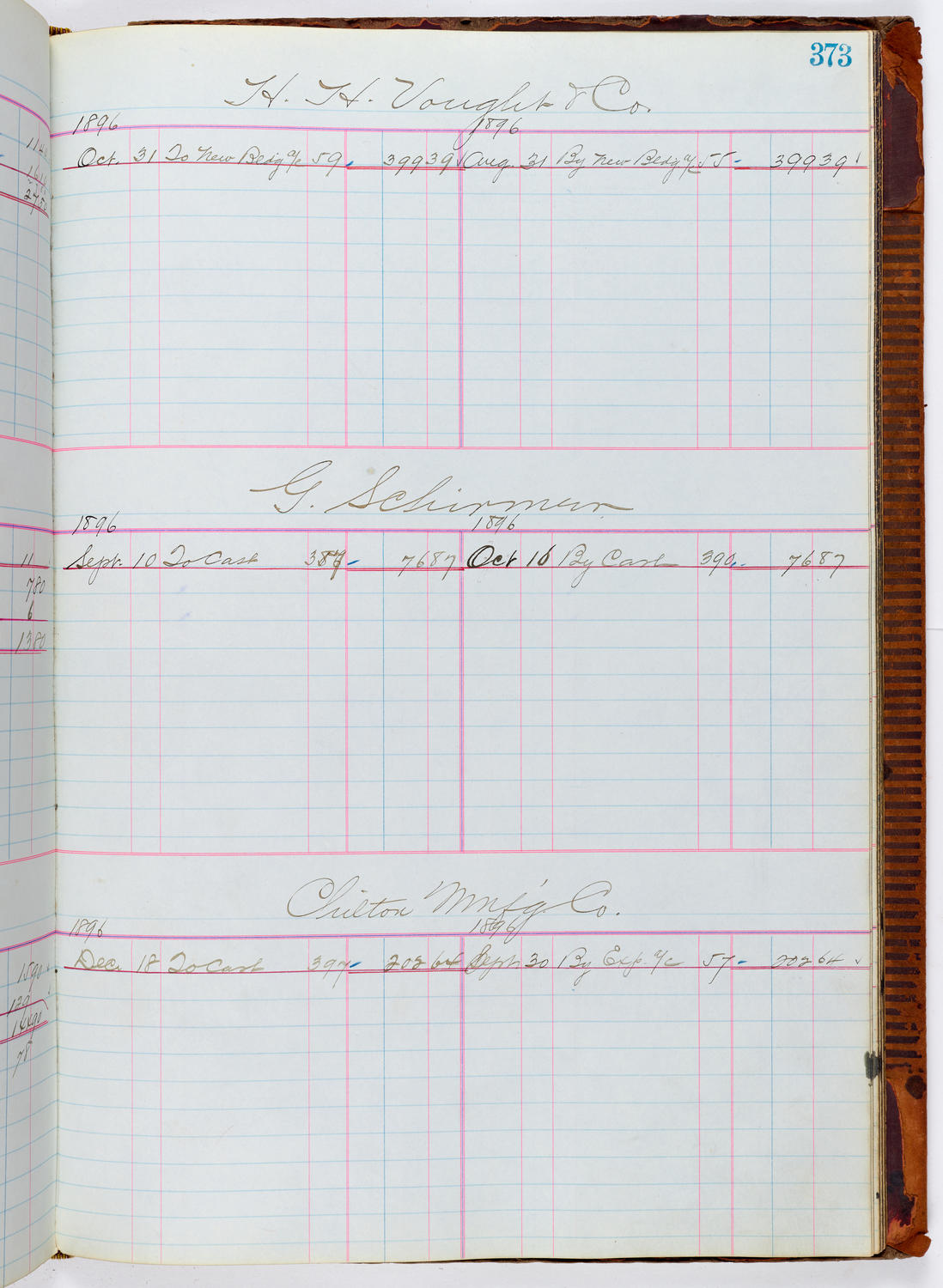 Music Hall Accounting Ledger, volume 1, page 373