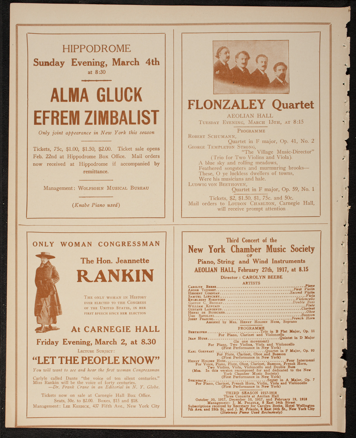 New York Philharmonic, February 25, 1917, program page 10