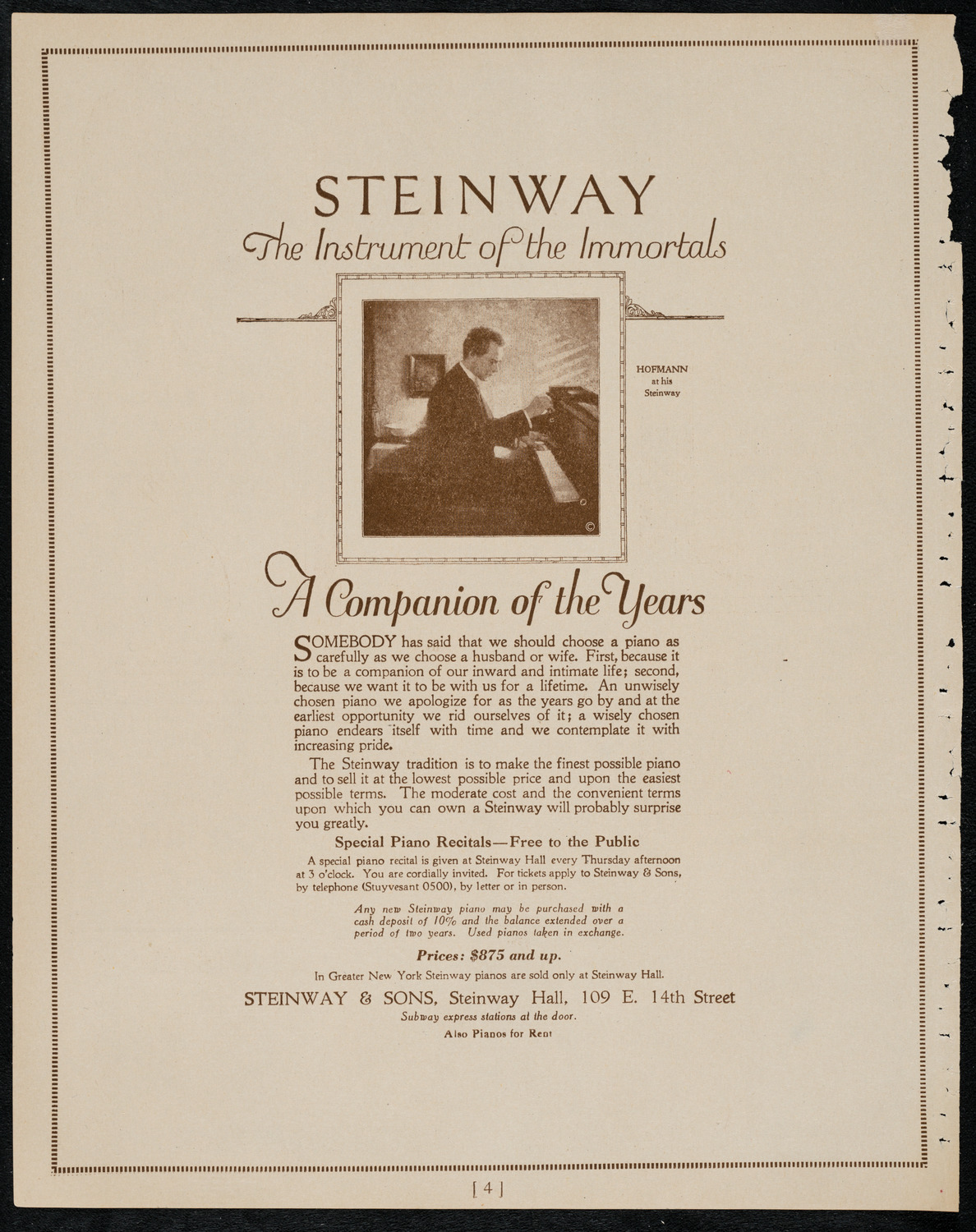 New York Philharmonic, February 3, 1922, program page 4