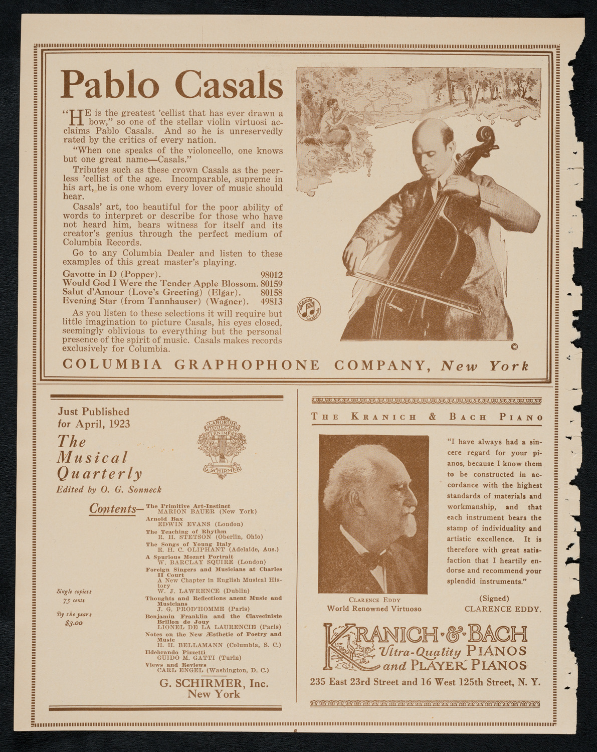 Philadelphia Orchestra, April 3, 1923, program page 6