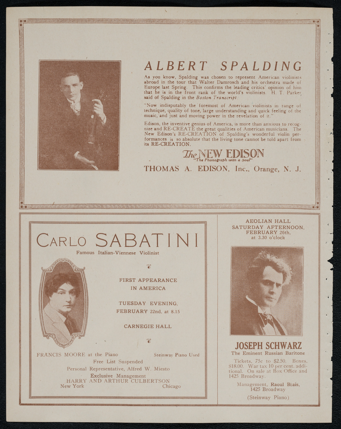 New York Symphony Orchestra, February 17, 1921, program page 2