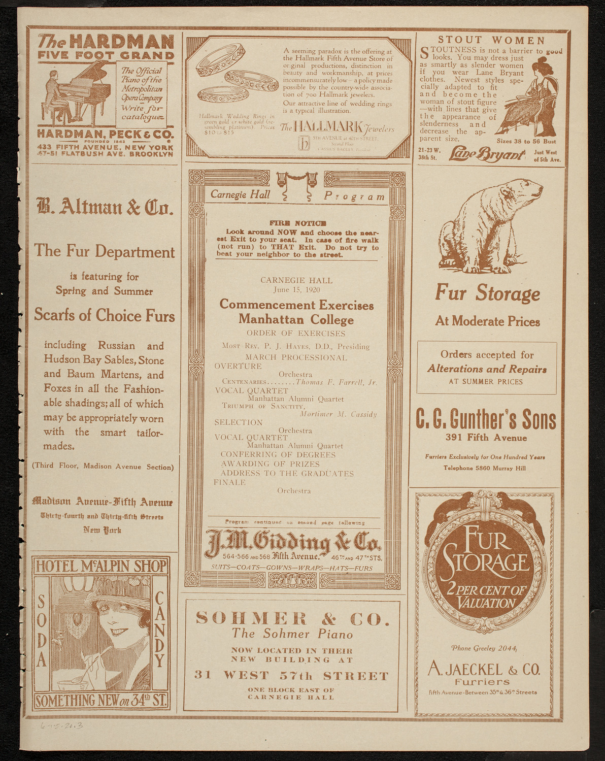 Graduation: Manhattan College, June 15, 1920, program page 5