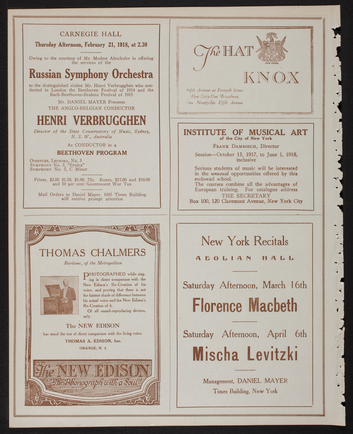 Meeting: The Humanitarian Cult, February 19, 1918, program page 2