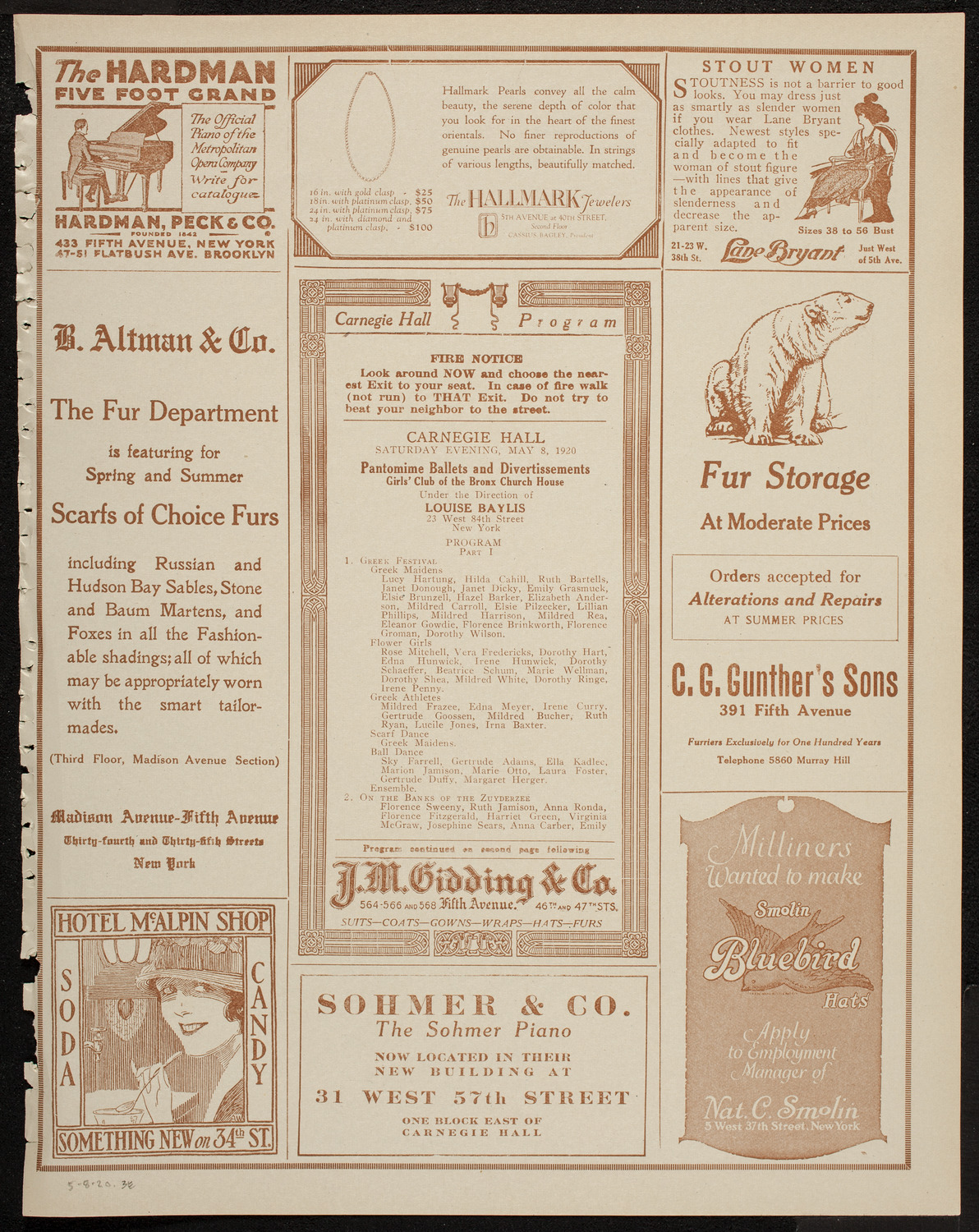 Girls' Club of the Bronx Church House: Pantomime Ballets and Divertissements, May 8, 1920, program page 5