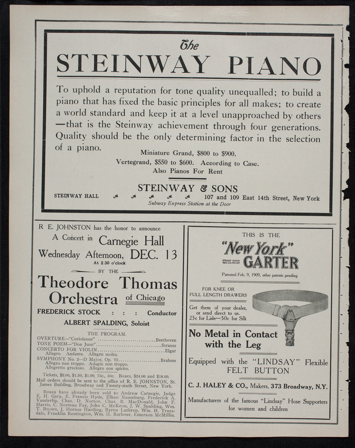 Vladimir de Pachmann, Piano, November 18, 1911, program page 4