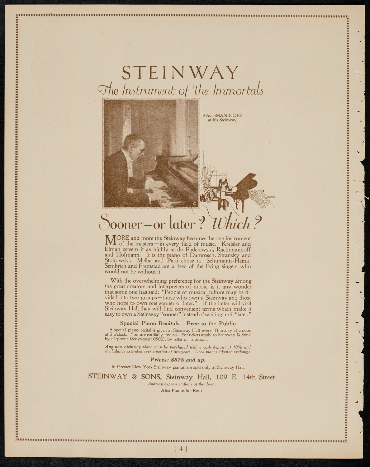 Miron Poliakin, Violin, March 19, 1922, program page 4