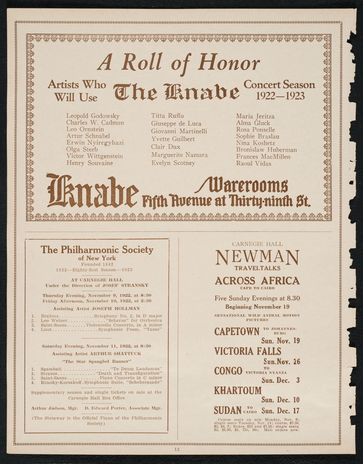 Roosevelt Birthday Celebration, October 27, 1922, program page 12