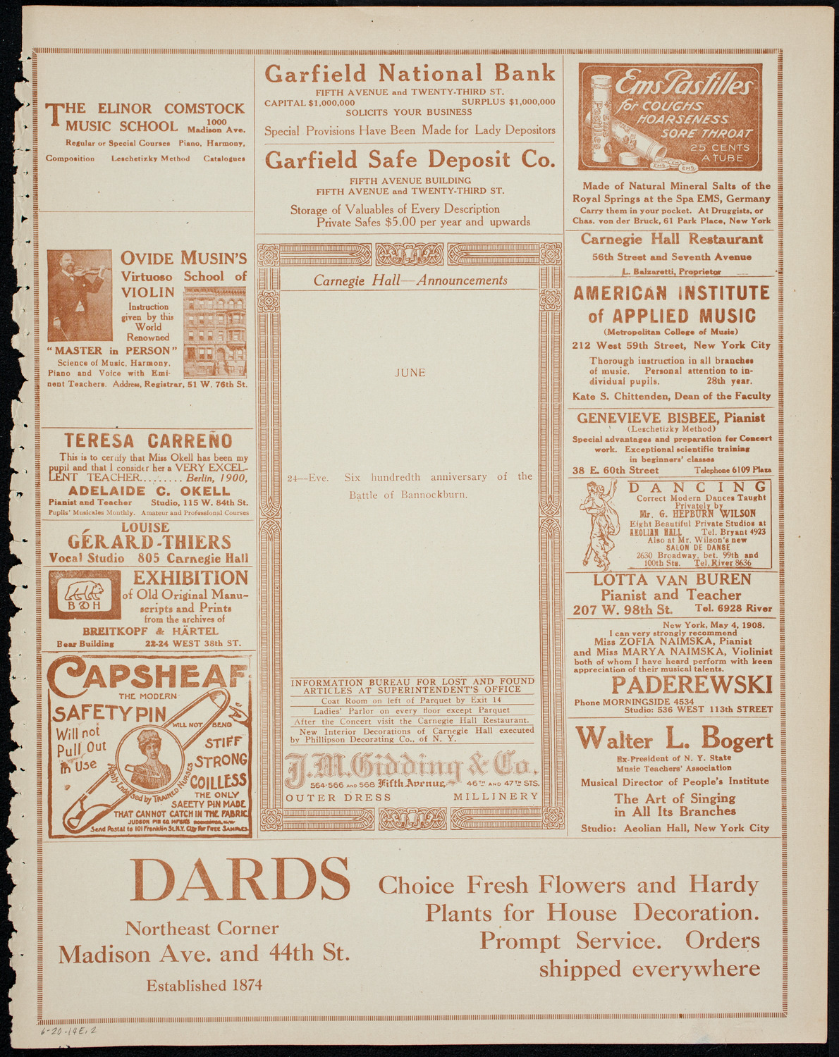 Benefit: Bronx Maternity Hospital, June 20, 1914, program page 3