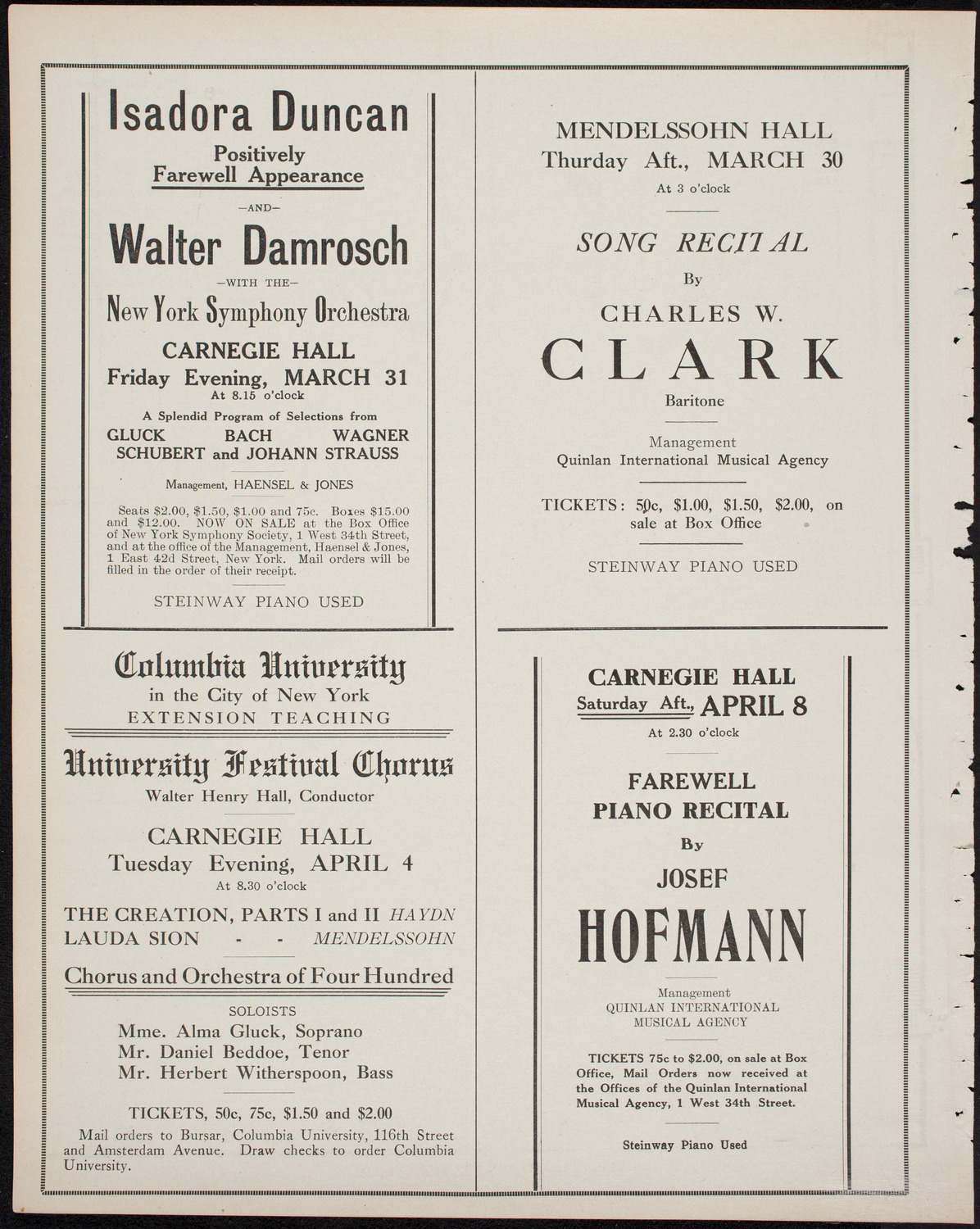 Boston Symphony Orchestra, March 23, 1911, program page 10