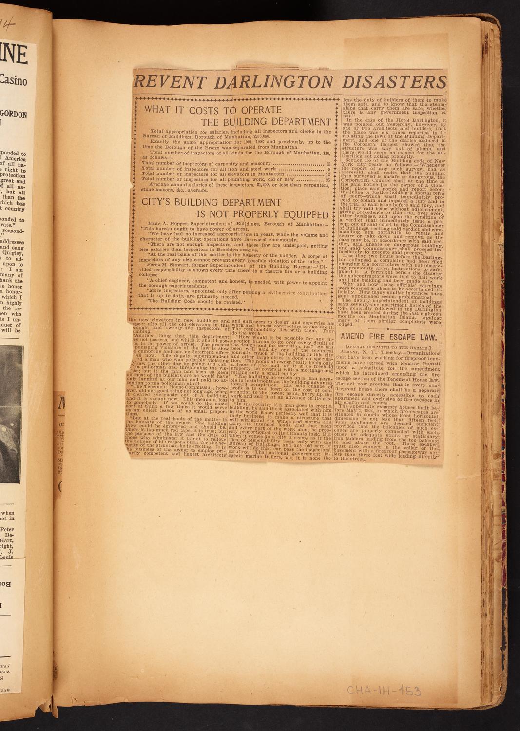 Isaac Hopper Scrapbook, page 153: 1904