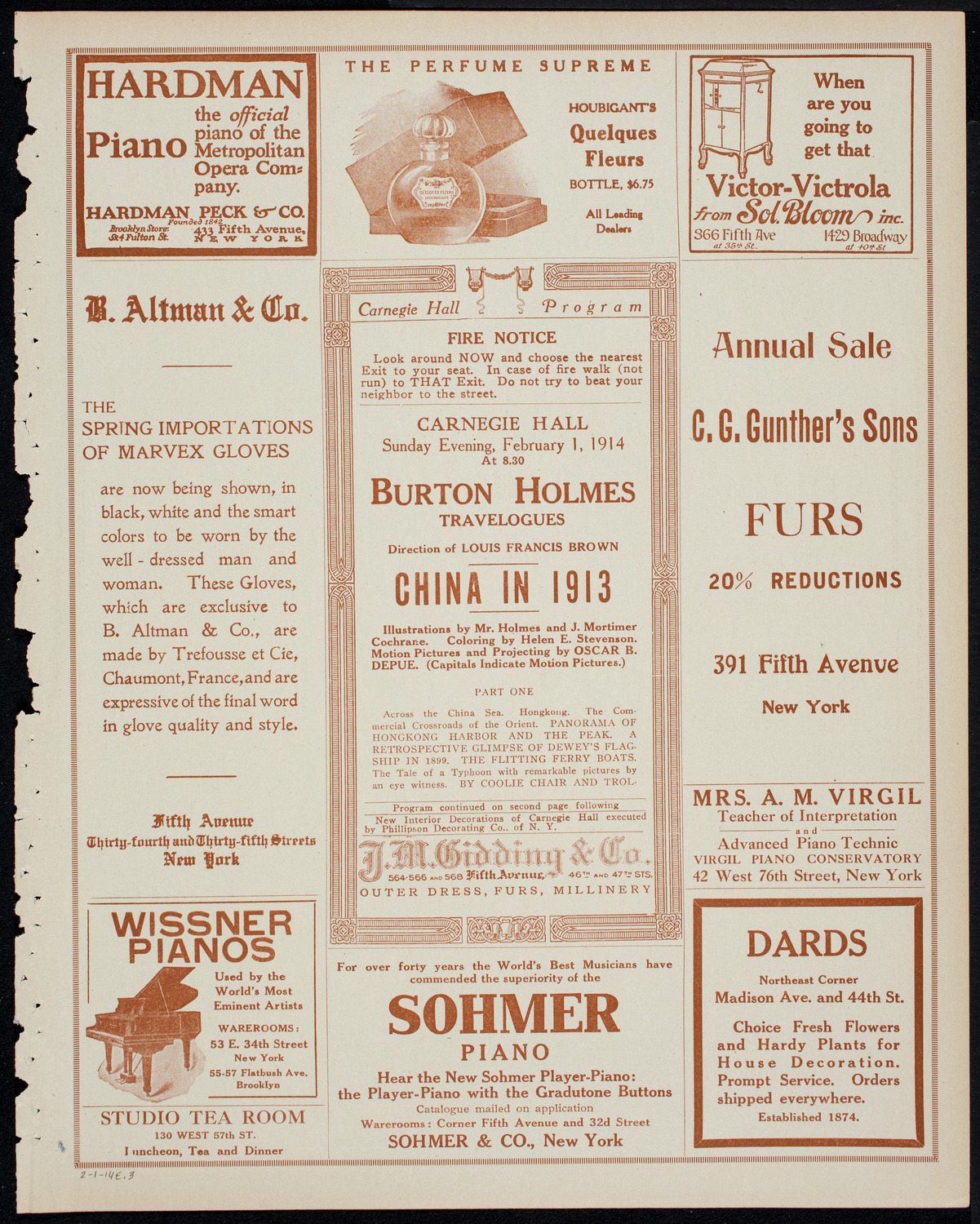 Burton Holmes Travelogue: China in 1913, February 1, 1914, program page 5