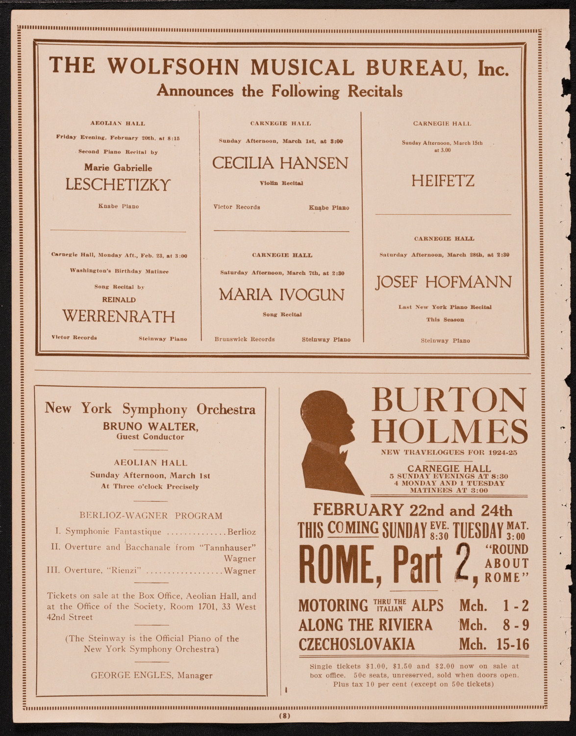 New York Philharmonic Students' Concert, February 18, 1925, program page 8