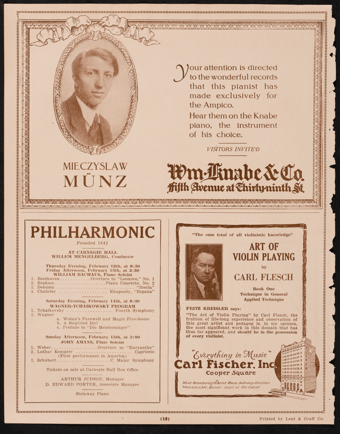 Frieda Hempel, Soprano, February 10, 1925, program page 12