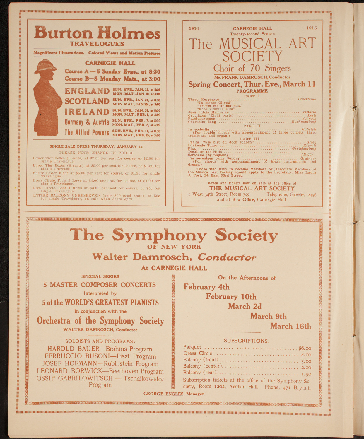 New York Philharmonic, January 16, 1915, program page 8