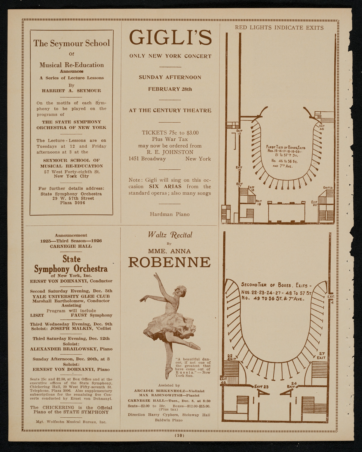 Boston Symphony Orchestra, November 28, 1925, program page 10